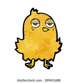 cartoon bored bird