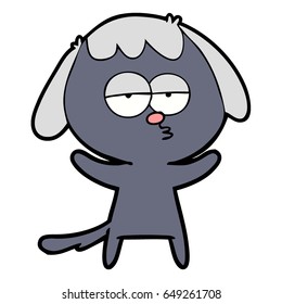 cartoon bored dog