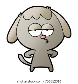 cartoon bored dog