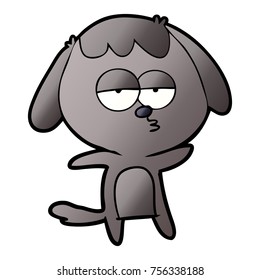 Cartoon gelangweilter Hund