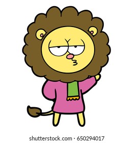 cartoon bored lion