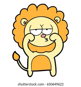 cartoon bored lion