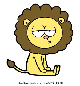 cartoon bored lion