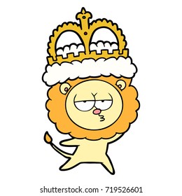cartoon bored lion