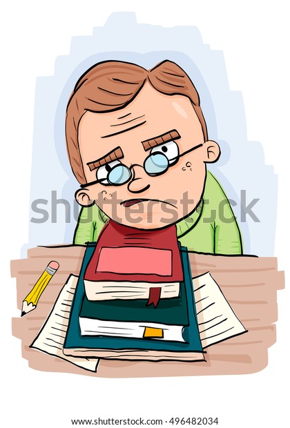 Cartoon Bored Man Book Stock Vector (royalty Free) 496482034