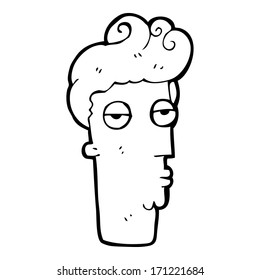 caricatura de la cara de un hombre aburrido