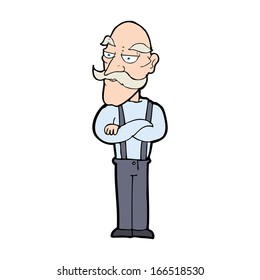 cartoon bored old man