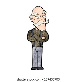 cartoon bored old man