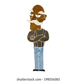 cartoon bored old man