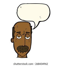 cartoon bored old man with speech bubble