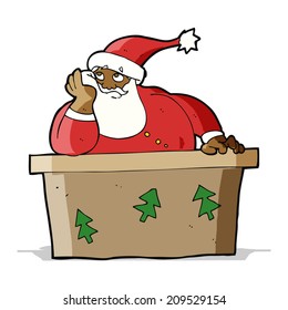 cartoon bored santa claus