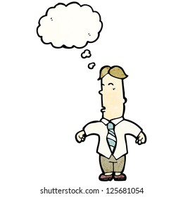 cartoon boring man in shirt and tie