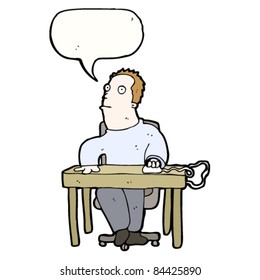 trabajador de oficina de aburrimiento de caricaturas