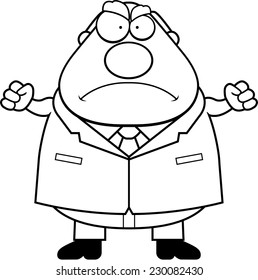A cartoon boss with an angry expression.