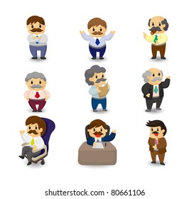 cartoon boss and Manager icon set