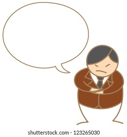 Cartoon boss saying in bubble