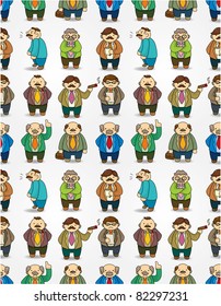 cartoon boss seamless pattern