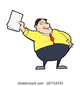 cartoon boss waving papers