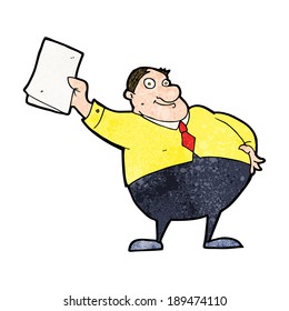 jefe de dibujos animados agitando papeles