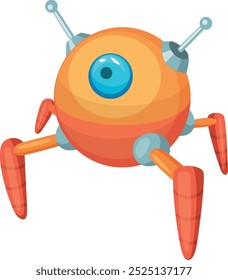 Cartoon bot. Futuristic technology. Alien space monster