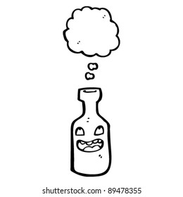 cartoon bottle character and