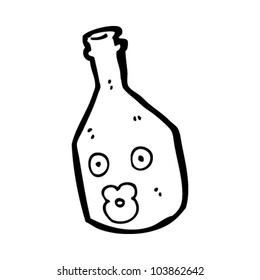 cartoon bottle with face