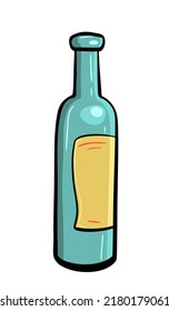 Cartoon bottle illustration isolated on white.