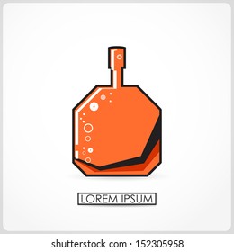 Cartoon bottle isolated on white. vector
