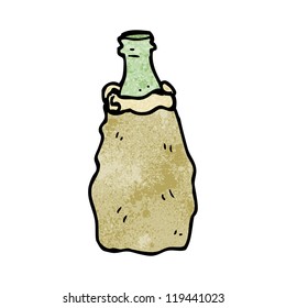 cartoon bottle in paper bag