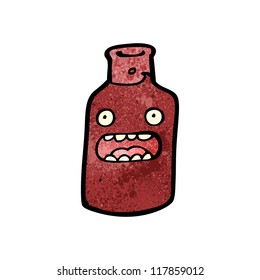 botella de vino tinto de dibujos animados