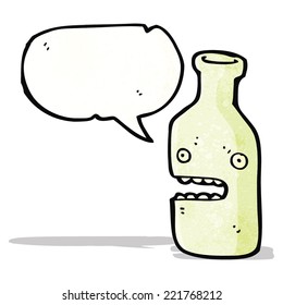 cartoon bottle with speech bubble