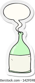 cartoon bottle with speech bubble sticker