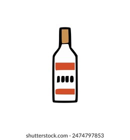 cartoon bottle sticker vector illustration template design