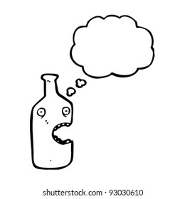 cartoon bottle with thought bubble cartoon bottle with thought bubble