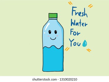 Cartoon bottle water vector