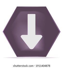 Cartoon Bottom Arrow Button Game GUI Hexagon