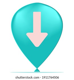 Cartoon Bottom Arrow Button Game GUI Ballon