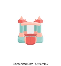 Cartoon bouncy castle. Vector illustration.