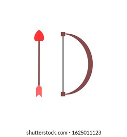 cartoon bow and arrow vector illustration.  Valentine cartoon vector.
