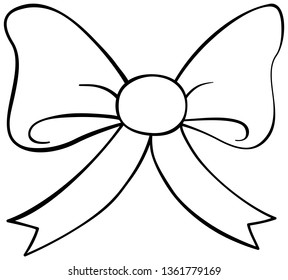 Cartoon Bow Coloring Book Page Children Stock Vector (Royalty Free ...