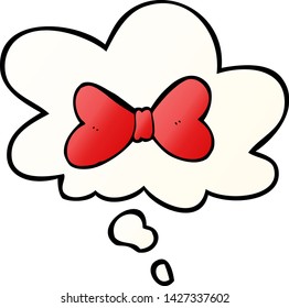 cartoon bow tie with thought bubble in smooth gradient style