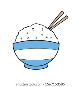 Cartoon Bowl of Rice Illustration