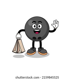 Cartoon of bowling ball shopping , character design