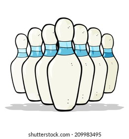 cartoon bowling pins