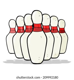 cartoon bowling pins