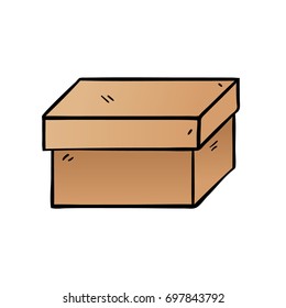 Cartoon box on white background