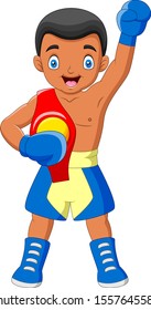 Cartoon a boxing championship boys