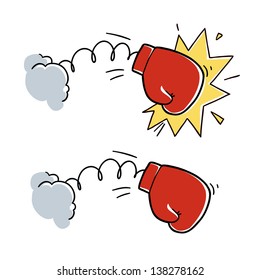 cartoon boxing glove punch. cartoon illustration isolated on white background