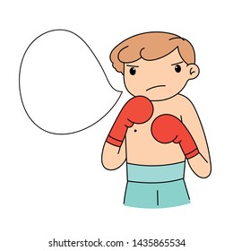 Cartoon Boxing with text bubble. vector, illustration