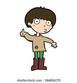 cartoon boy asking question